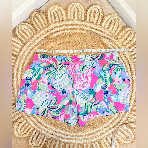 Lilly Pulitzer Pink and Green Drawstring Waist Shorts - Picture 3 of 6